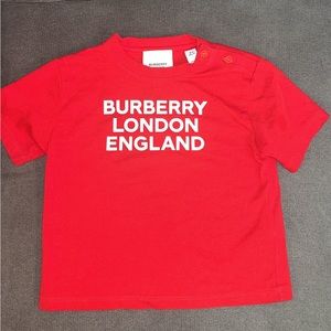 Baby Burberry Logo Print Cotton Tshirt